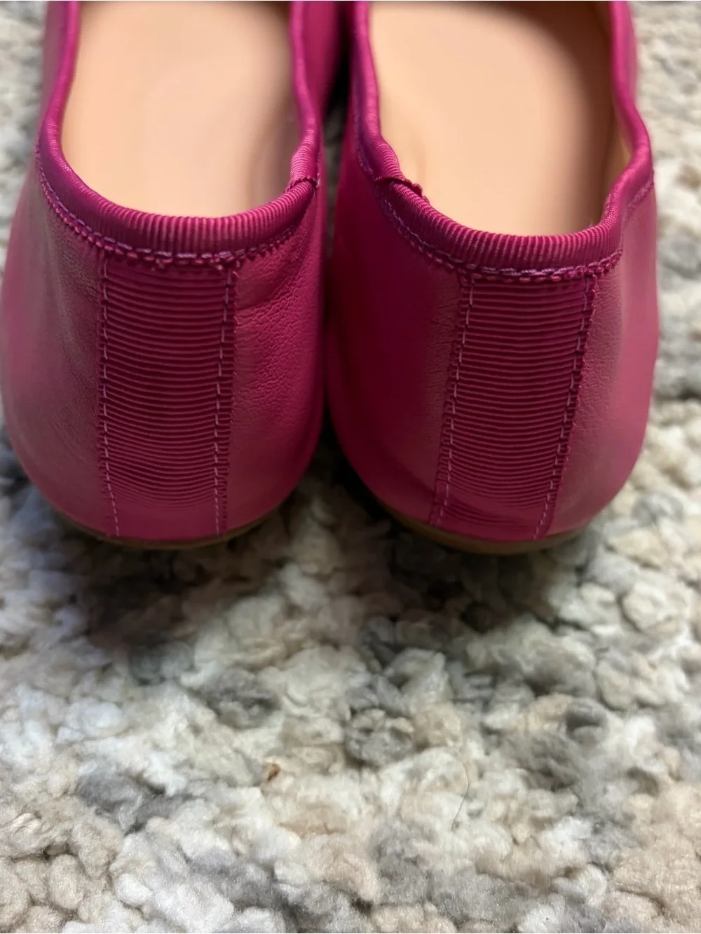 kate spade fuchsia bow ballet flats with logo medallion